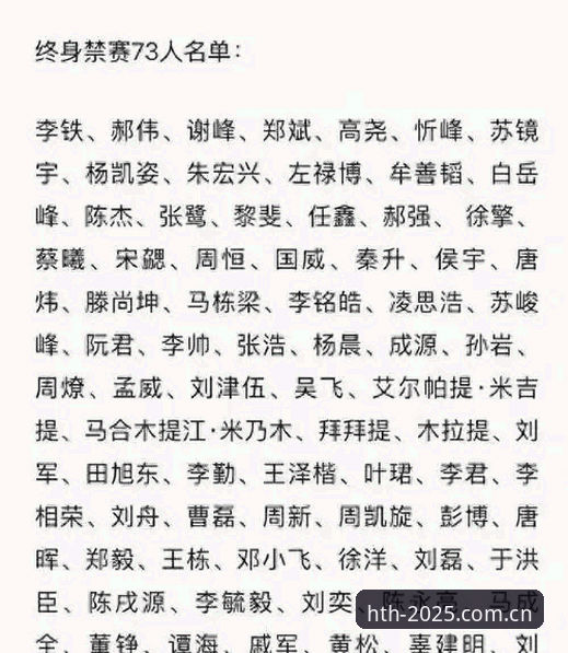 足协第三批禁足名单解读指南——在华体会平台追踪中国足球反腐风暴